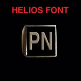 Helios Font - M to Q Two Letter Bronze Rings - Ring - Big Joes Biker Rings