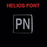 Helios Font - M to Q Two Letter Silver Rings - Ring - Big Joes Biker Rings