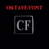 Oktave Font - A to C Two Letter Silver Rings - Ring - Big Joes Biker Rings