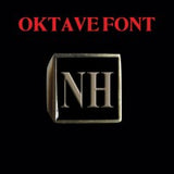 Oktave Font - M to Q Two Letter Bronze Rings - Ring - Big Joes Biker Rings