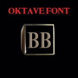 Oktave Font - A to C Two Letter Bronze Rings - Ring - Big Joes Biker Rings