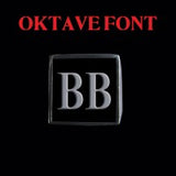 Oktave Font - A to C Two Letter Silver Rings - Ring - Big Joes Biker Rings