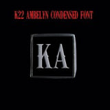 K22 Ambelyn Font - H to L Two Letter Steel Rings - Ring - Big Joes Biker Rings