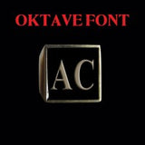 Oktave Font - A to C Two Letter Bronze Rings - Ring - Big Joes Biker Rings