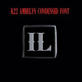 K22 Ambelyn Font - H to L Two Letter Steel Rings - Ring - Big Joes Biker Rings