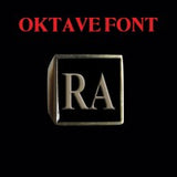 Oktave Font - R to Z Two Letter Bronze Rings - Ring - Big Joes Biker Rings