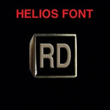 Helios Font - R to Z Two Letter Bronze Rings - Ring - Big Joes Biker Rings