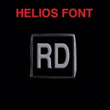 Helios Font - R to Z Two Letter Silver Rings - Ring - Big Joes Biker Rings