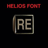 Helios Font - R to Z Two Letter Bronze Rings - Ring - Big Joes Biker Rings