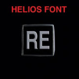 Helios Font - R to Z Two Letter Silver Rings - Ring - Big Joes Biker Rings