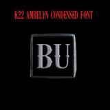 K22 Ambelyn Font - A to C Two Letter Silver Rings - Ring - Big Joes Biker Rings