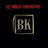 K22 Ambelyn Font  - A to C Two Letter Bronze Rings - Ring - Big Joes Biker Rings