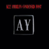 K22 Ambelyn Font - A to C Two Letter Steel Rings - Ring - Big Joes Biker Rings