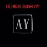 K22 Ambelyn Font - A to C Two Letter Silver Rings - Ring - Big Joes Biker Rings