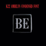 K22 Ambelyn Font - A to C Two Letter Silver Rings - Ring - Big Joes Biker Rings