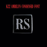 K22 Ambelyn Font - R to Z Two Letter Silver Rings - Ring - Big Joes Biker Rings