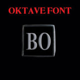 Oktave Font - A to C Two Letter Silver Rings - Ring - Big Joes Biker Rings