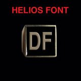 Helios Font - D to G Two Letter Bronze Rings - Ring - Big Joes Biker Rings