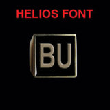 Helios Font - A to C Two Letter Bronze Rings - Ring - Big Joes Biker Rings