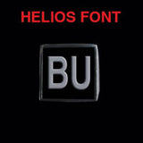 Helios Font - A to C Two Letter Silver Rings - Ring - Big Joes Biker Rings