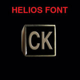 Helios Font - A to C Two Letter Bronze Rings - Ring - Big Joes Biker Rings