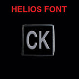 Helios Font - A to C Two Letter Silver Rings - Ring - Big Joes Biker Rings