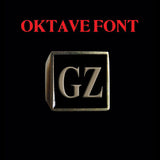 Oktave Font - D to G Two Letter Bronze Rings - Ring - Big Joes Biker Rings