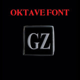 Oktave Font - D to G Two Letter Silver Rings - Ring - Big Joes Biker Rings