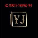 K22 Ambelyn Font - R to Z Two Letter Bronze Rings - Ring - Big Joes Biker Rings