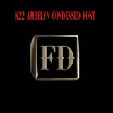 K22 Ambelyn Font - D to G Two Letter Bronze Rings - Ring - Big Joes Biker Rings