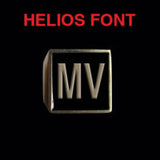 Helios Font - M to Q Two Letter Bronze Rings - Ring - Big Joes Biker Rings