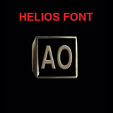 Helios Font - A to C Two Letter Bronze Rings - Ring - Big Joes Biker Rings