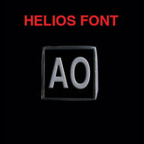 Helios Font - A to C Two Letter Silver Rings - Ring - Big Joes Biker Rings