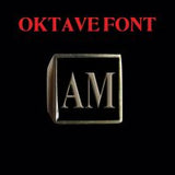 Oktave Font - A to C Two Letter Bronze Rings - Ring - Big Joes Biker Rings