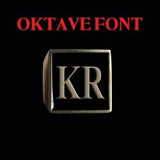 Oktave Font - H to L Two Letter Bronze Rings - Ring - Big Joes Biker Rings
