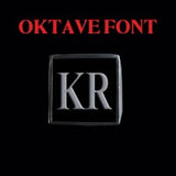 Oktave Font - H to L Two Letter Silver Rings - Ring - Big Joes Biker Rings