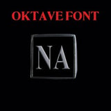 Oktave Font - M to Q Two Letter Silver Rings - Ring - Big Joes Biker Rings