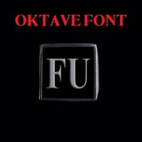 Oktave Font - D to G Two Letter Silver Rings - Ring - Big Joes Biker Rings