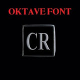 Oktave Font - A to C Two Letter Silver Rings - Ring - Big Joes Biker Rings