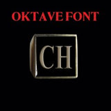 Oktave Font - A to C Two Letter Bronze Rings - Ring - Big Joes Biker Rings