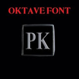 Oktave Font - M to Q Two Letter Silver Rings - Ring - Big Joes Biker Rings