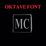Oktave Font - M to Q Two Letter Silver Rings - Ring - Big Joes Biker Rings