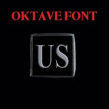 Oktave Font - R to Z Two Letter Silver Rings - Ring - Big Joes Biker Rings