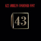 Two Digit Number Square (K22 Ambelyn Font) Bronze Ring - Ring - Big Joes Biker Rings