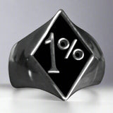 1% Diamond Face Ring - Ring - Big Joes Biker Rings