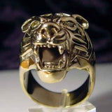 Tiger Ring with Marquise Eyes - Ring - Big Joes Biker Rings