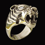 Tiger Ring with Marquise Eyes - Ring - Big Joes Biker Rings