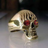 Flaming Death Skull Ring - Ring - Big Joes Biker Rings