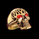 Flaming Death Skull Ring - Ring - Big Joes Biker Rings