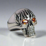 Flaming Death Skull Ring - Ring - Big Joes Biker Rings
